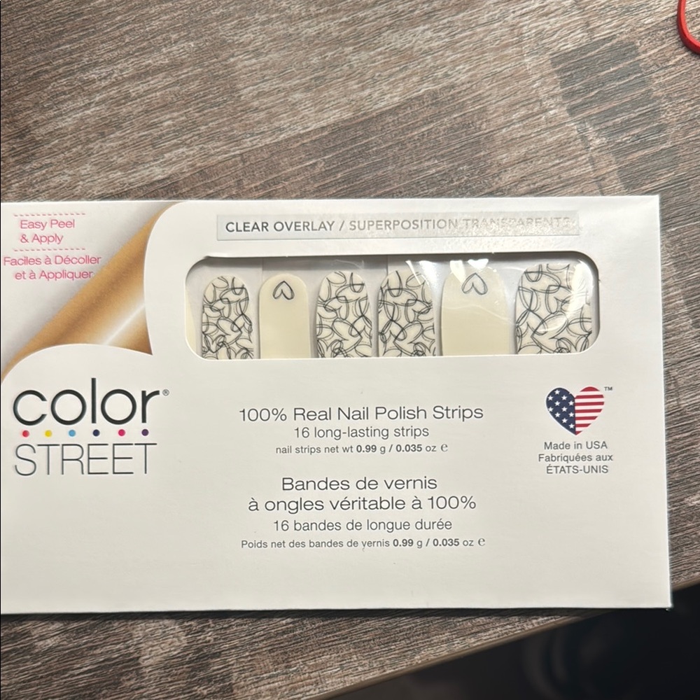 Color Street Clear Overlay Black Pattern Nail Strips Eat Your Heart Out
